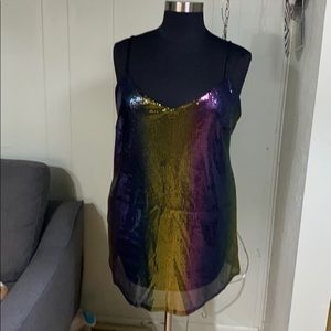 Sequin slip dress.